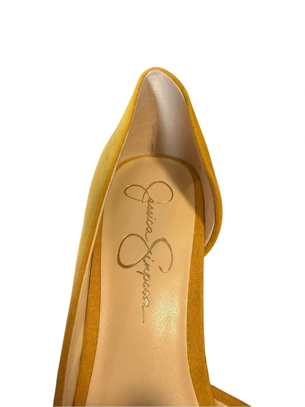 Jessica Simpson Mustard Yellow Peep Toe Platform Heels Size 7